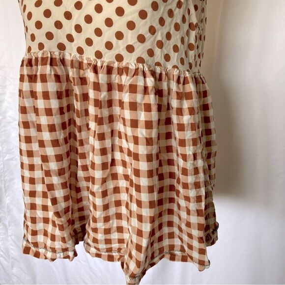 Matilda Jane Women's M Medium Cap Sleeve Polka Dot Check Collegiate Top - Picture 6 of 9